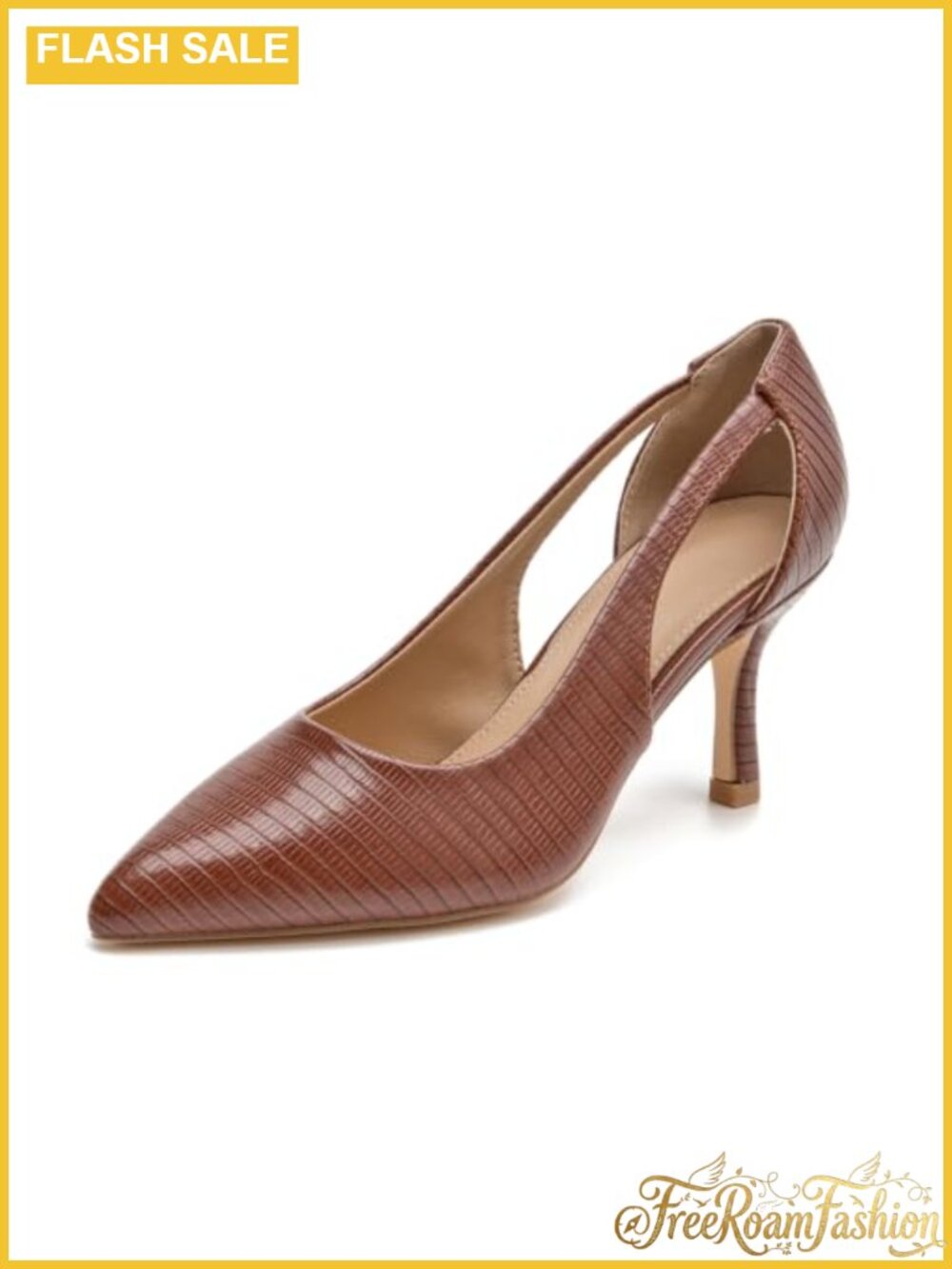 Faux Leather Kitten Heel Pointed Toe Pumps for Office Formal Wear